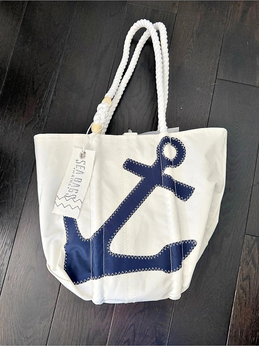 Sea Bags Anchor Tote in White & Blue Like New